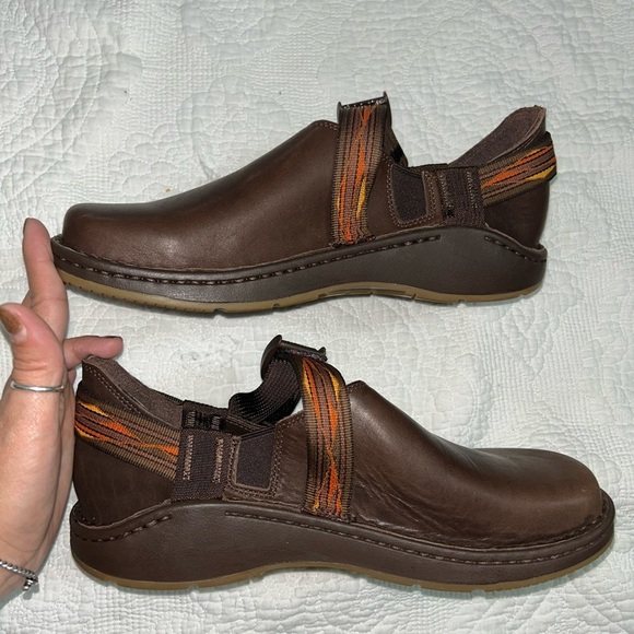 Chaco Men's Brown Slip-On Shoes with Orange Accents - Picture 6 of 12